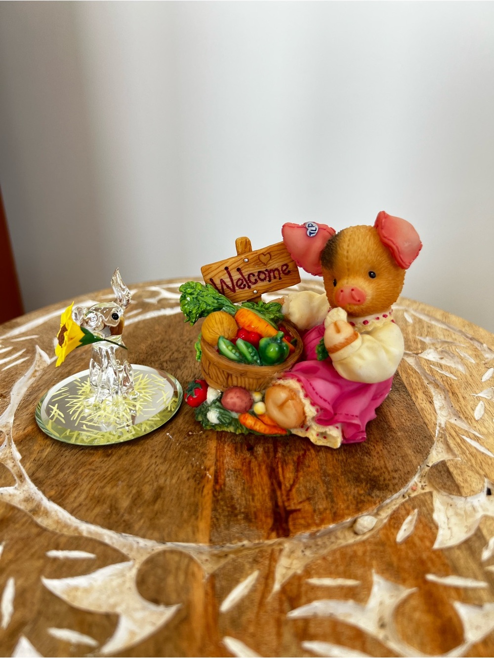 1998 Enesco Welcome Piglet Figurine Home Accent - Pink